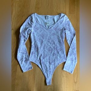 PINK Victoria’s Secret Bodysuit Purple Snakeskin sz S